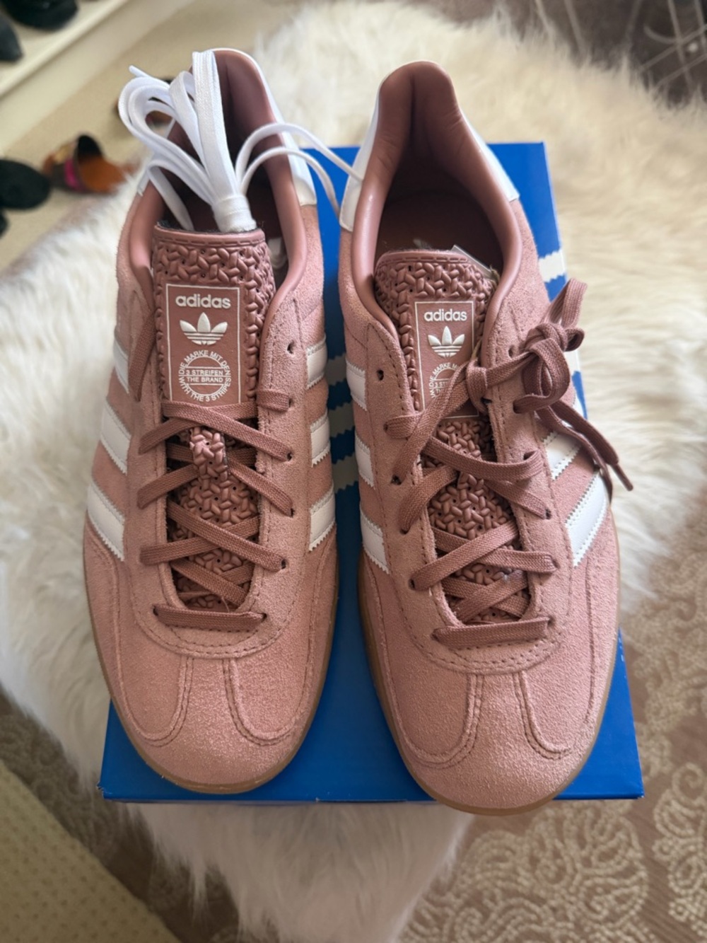 adidas Gazelle Sneakers in Dusty Pink with White Stripes
